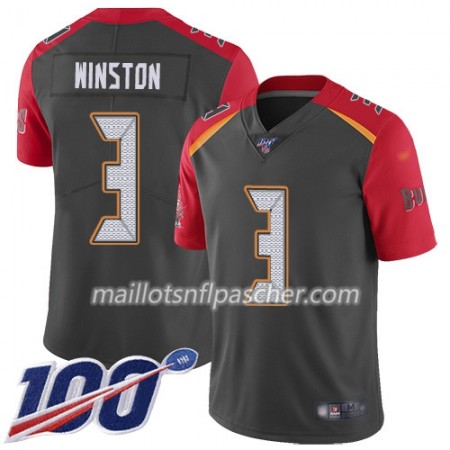 Maillot Tampa Bay Buccaneers Jameis Winston 3 Nike Gris 100th - Homme